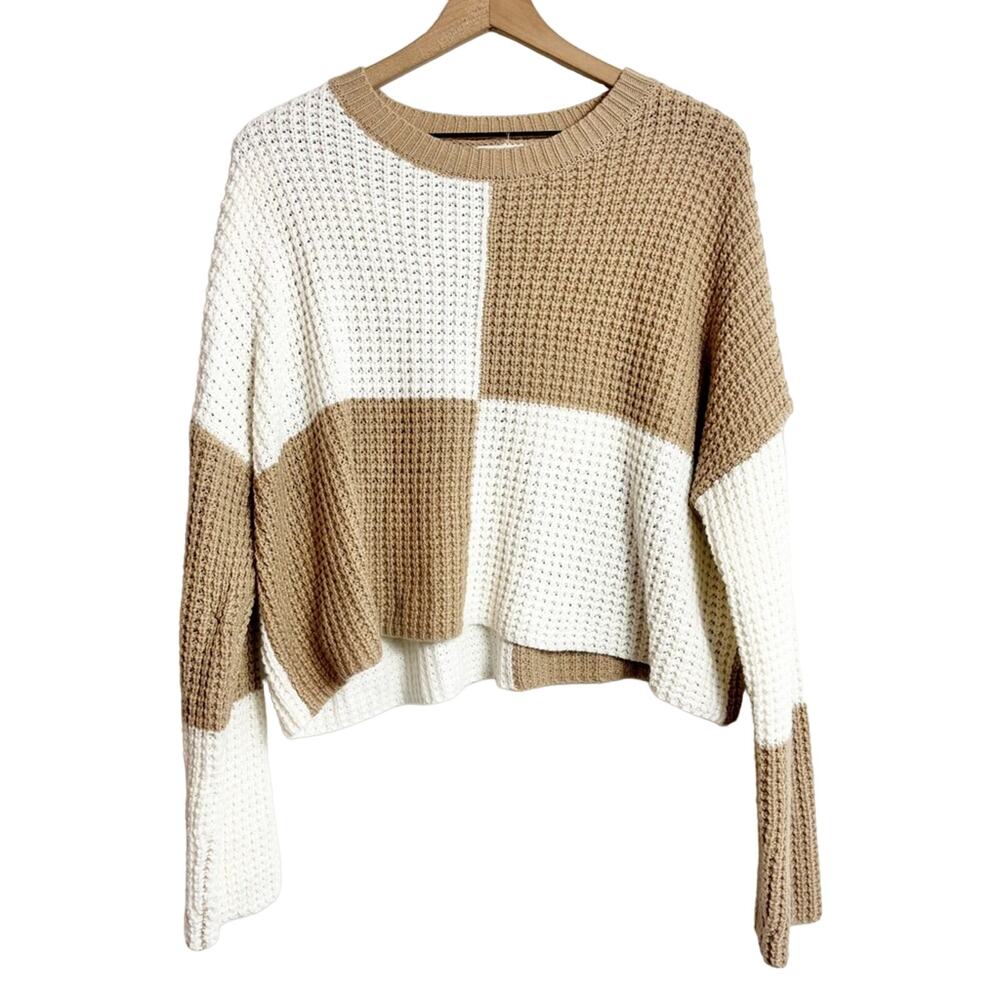 Jessica Simpson Beige White Long Sleeve Women Sweater Size XL